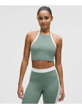 Lululemon Nulu Cropped Halter Tank Top Size X-Large Light Support Athleisure